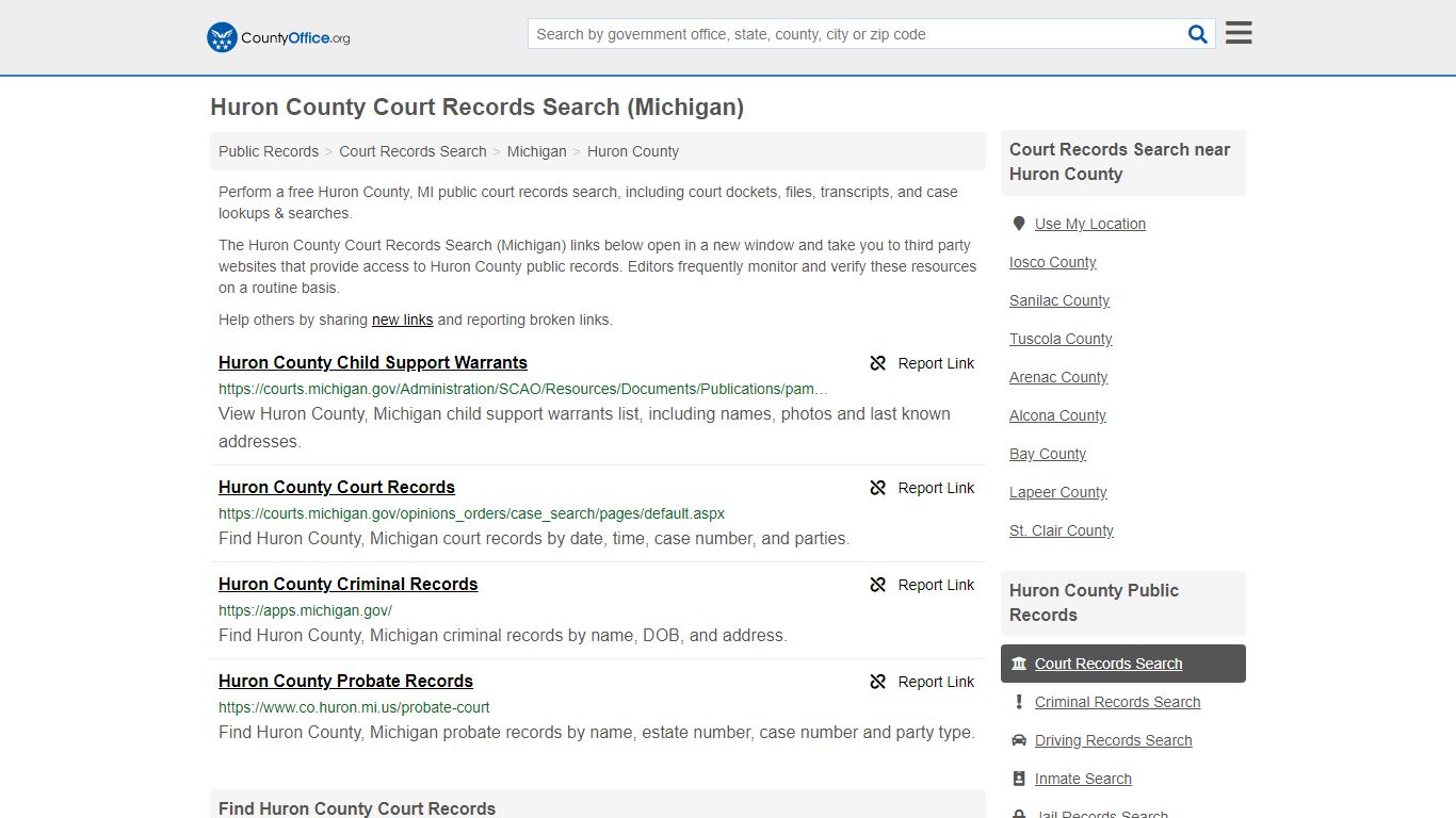 Court Records Search - Huron County, MI (Adoptions ...